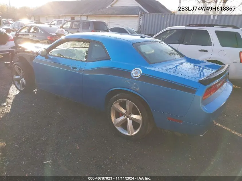 2009 Dodge Challenger Srt8 VIN: 2B3LJ74W49H618367 Lot: 40787023