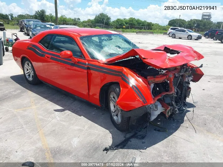 2010 Dodge Challenger R/T VIN: 2B3CJ5DT0AH219941 Lot: 39776475