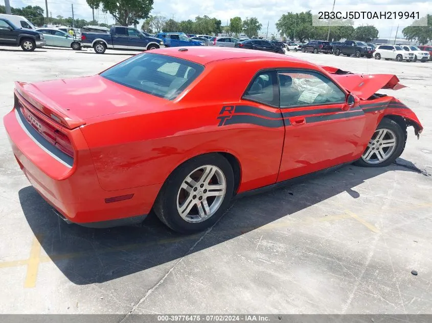 2010 Dodge Challenger R/T VIN: 2B3CJ5DT0AH219941 Lot: 39776475