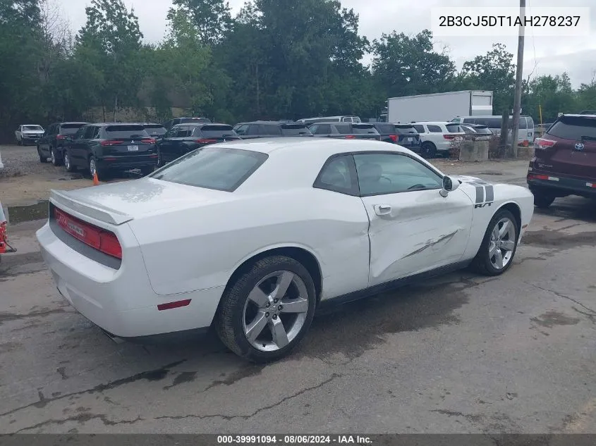 2010 Dodge Challenger R/T VIN: 2B3CJ5DT1AH278237 Lot: 39991094