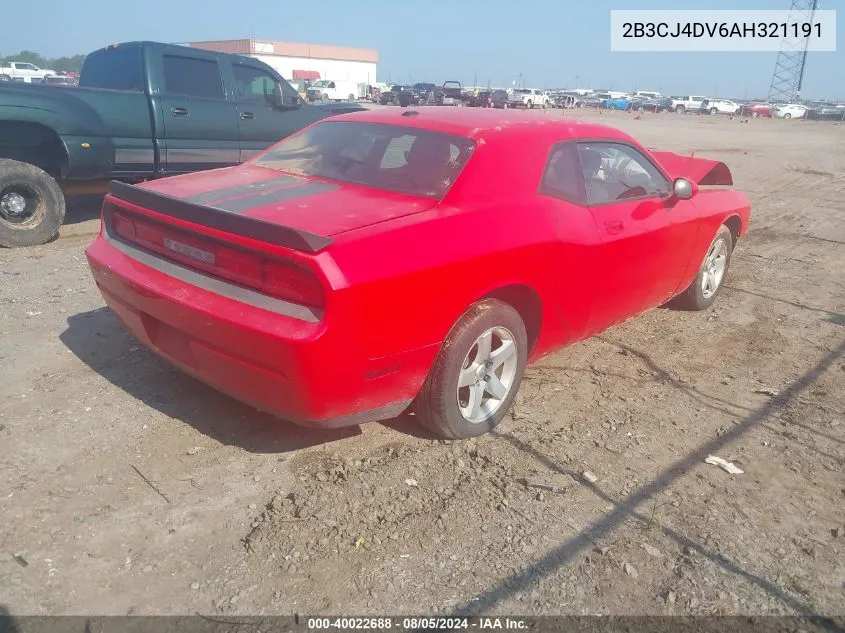 2B3CJ4DV6AH321191 2010 Dodge Challenger Se