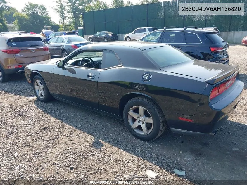 2B3CJ4DV6AH136820 2010 Dodge Challenger Se