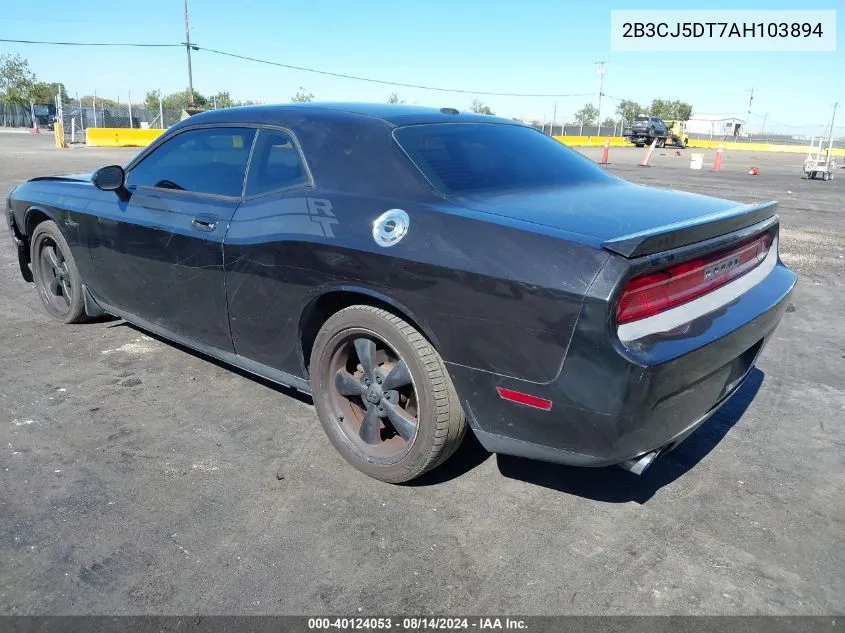 2010 Dodge Challenger R/T VIN: 2B3CJ5DT7AH103894 Lot: 40124053