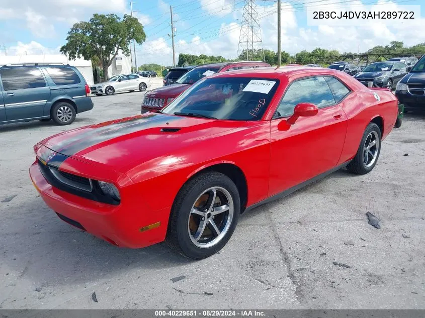 2B3CJ4DV3AH289722 2010 Dodge Challenger Se