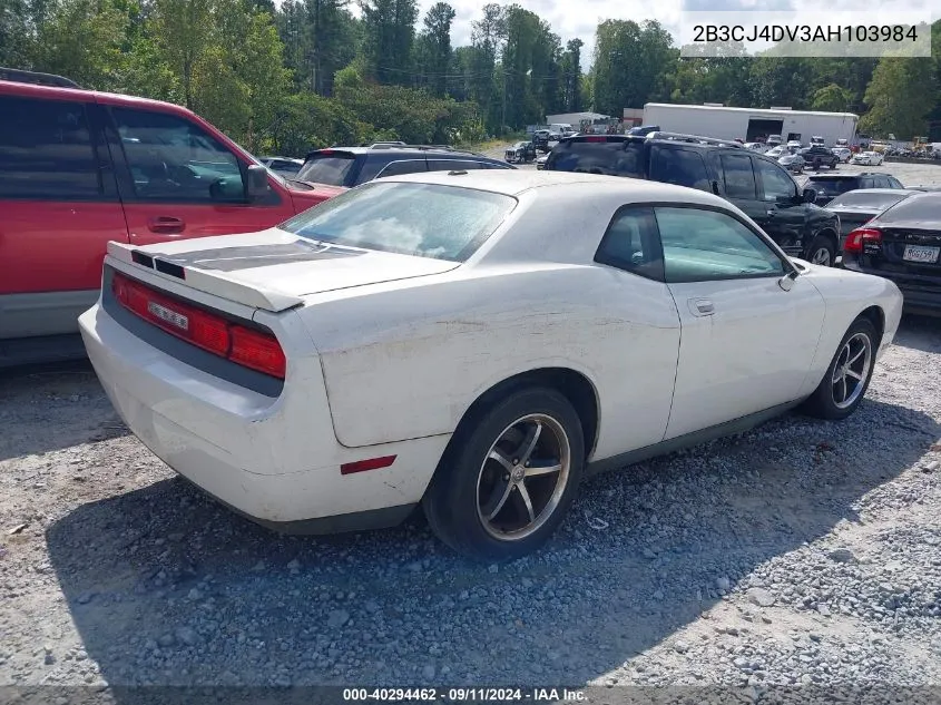 2B3CJ4DV3AH103984 2010 Dodge Challenger Se