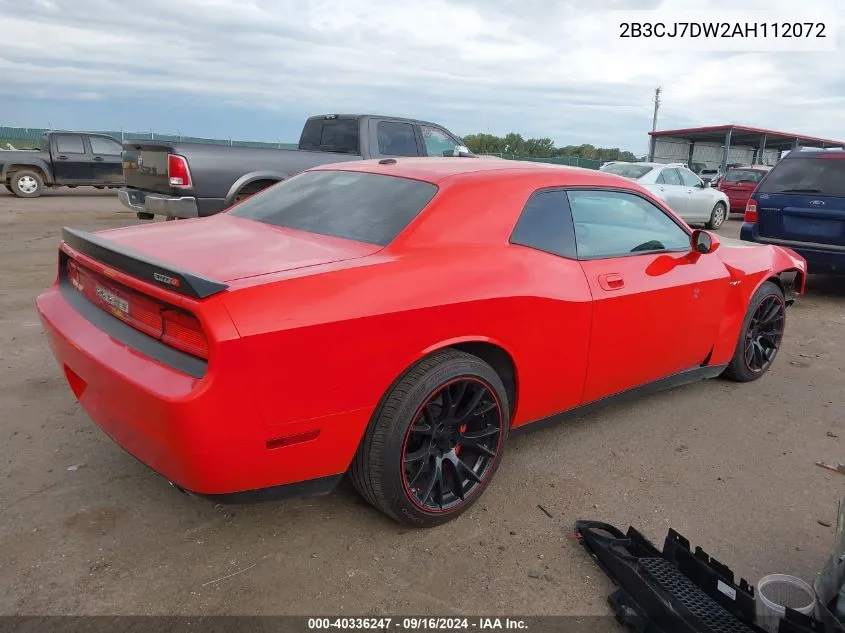 2010 Dodge Challenger Srt-8 VIN: 2B3CJ7DW2AH112072 Lot: 40336247