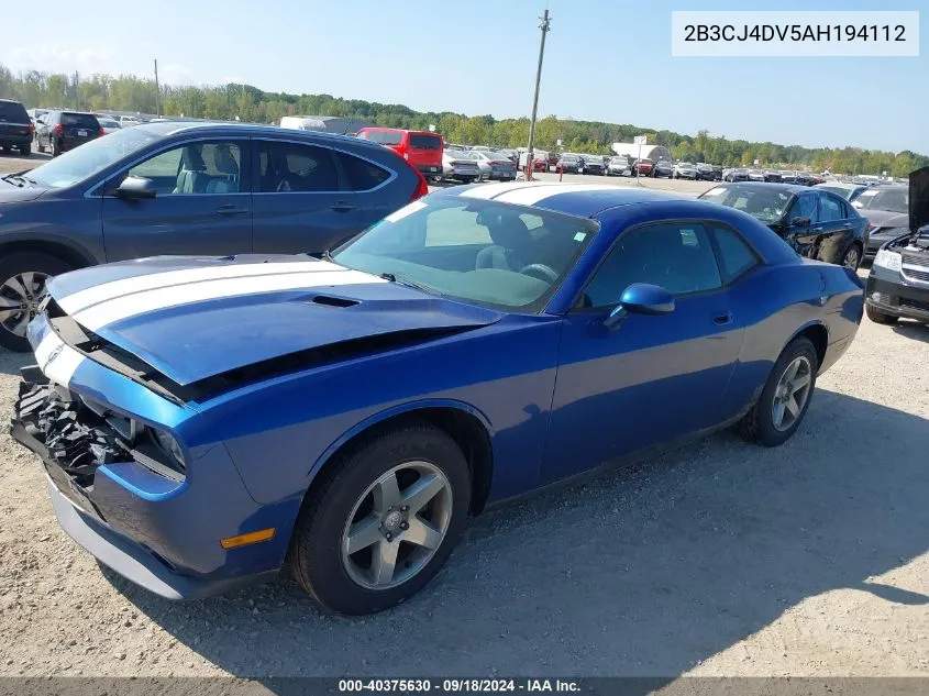 2010 Dodge Challenger Se VIN: 2B3CJ4DV5AH194112 Lot: 40375630