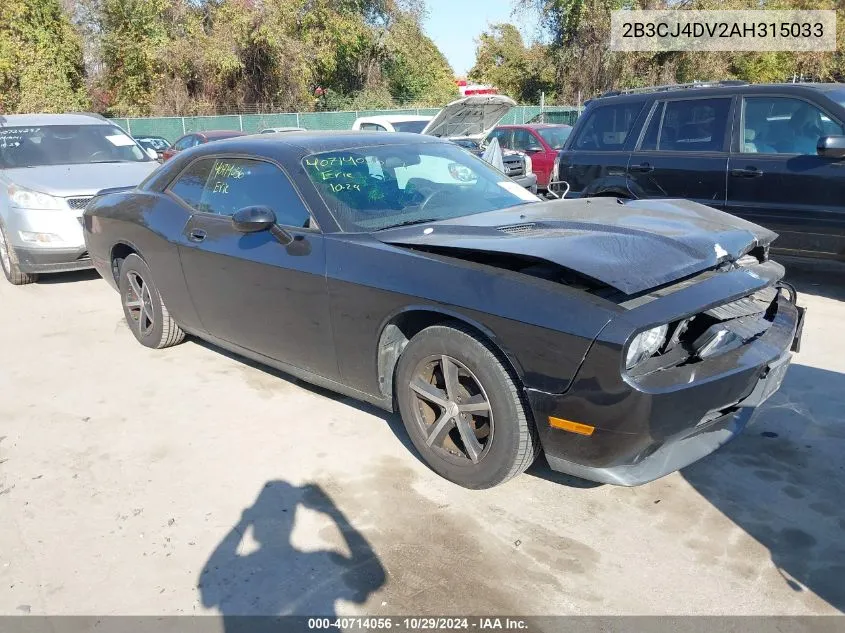 2B3CJ4DV2AH315033 2010 Dodge Challenger Se