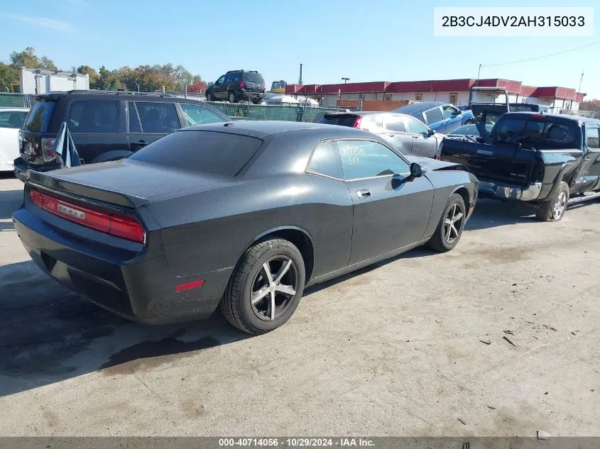 2010 Dodge Challenger Se VIN: 2B3CJ4DV2AH315033 Lot: 40714056