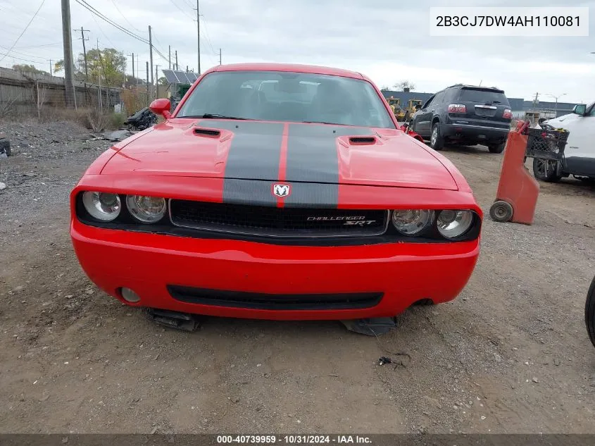 2010 Dodge Challenger Srt8 VIN: 2B3CJ7DW4AH110081 Lot: 40739959