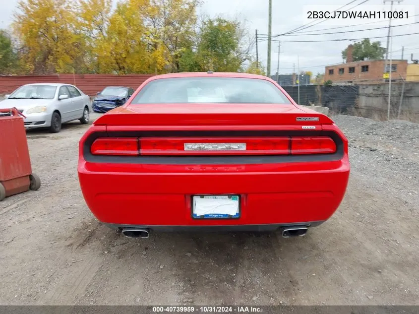 2010 Dodge Challenger Srt8 VIN: 2B3CJ7DW4AH110081 Lot: 40739959