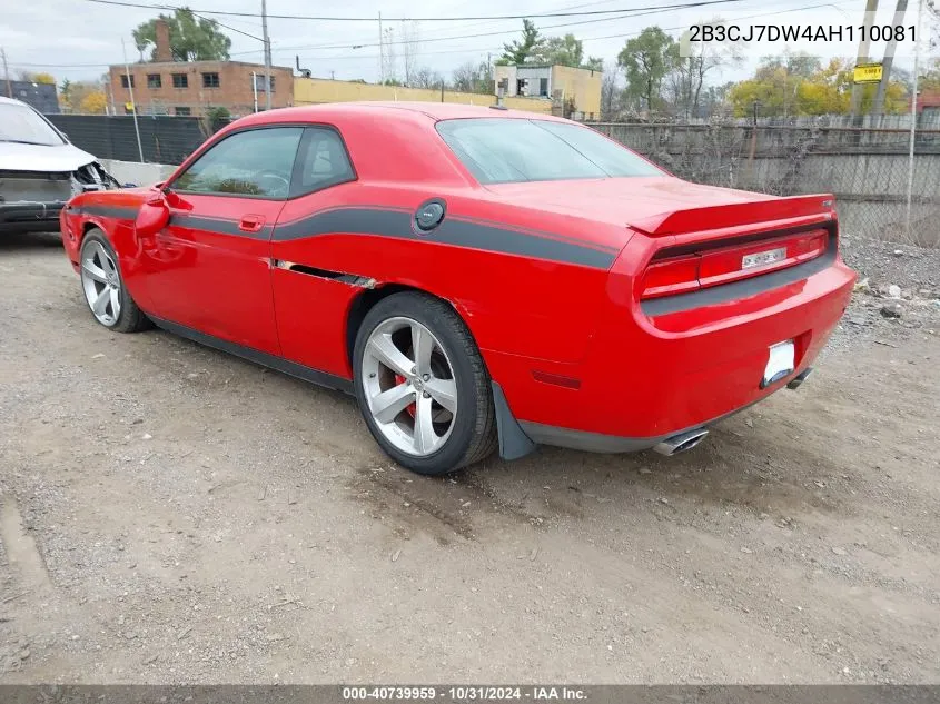 2010 Dodge Challenger Srt8 VIN: 2B3CJ7DW4AH110081 Lot: 40739959