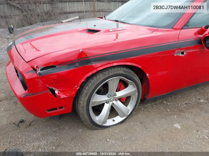 2010 Dodge Challenger Srt8 VIN: 2B3CJ7DW4AH110081 Lot: 40739959