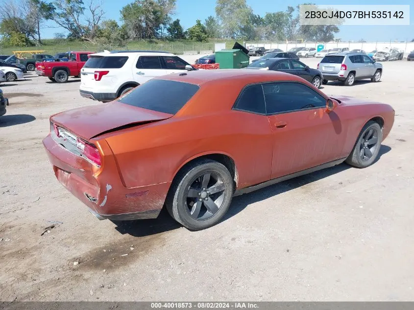 2011 Dodge Challenger VIN: 2B3CJ4DG7BH535142 Lot: 40018573