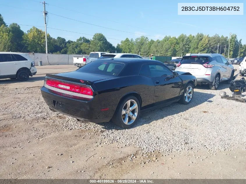 2011 Dodge Challenger R/T VIN: 2B3CJ5DT3BH604752 Lot: 40199526