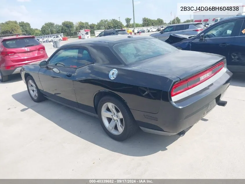 2011 Dodge Challenger VIN: 2B3CJ4DG6BH604838 Lot: 40339682