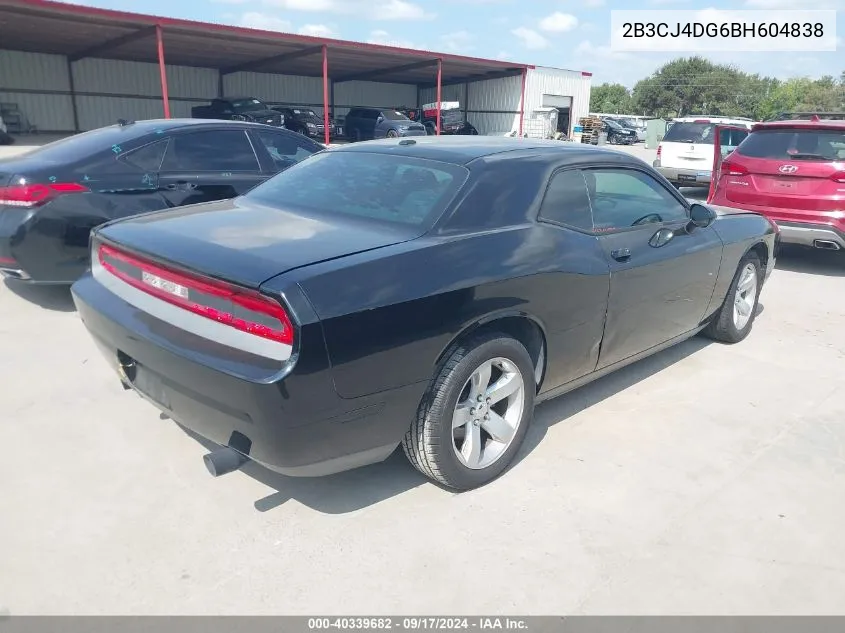 2011 Dodge Challenger VIN: 2B3CJ4DG6BH604838 Lot: 40339682