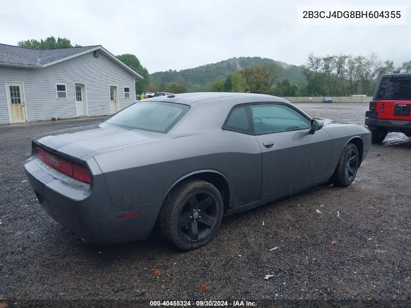 2011 Dodge Challenger VIN: 2B3CJ4DG8BH604355 Lot: 40455324