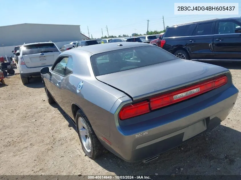 2011 Dodge Challenger VIN: 2B3CJ4DG4BH605437 Lot: 40514649