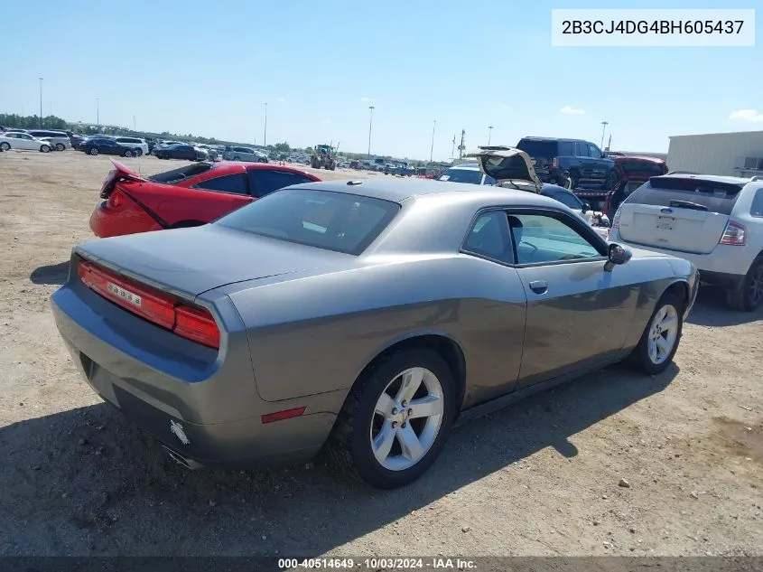 2011 Dodge Challenger VIN: 2B3CJ4DG4BH605437 Lot: 40514649