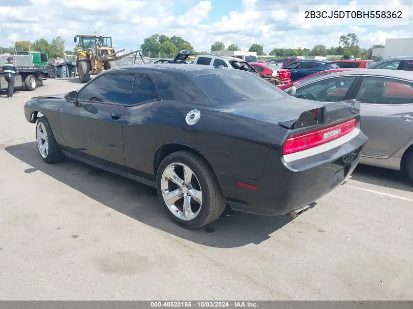 2011 Dodge Challenger R/T VIN: 2B3CJ5DT0BH558362 Lot: 40520185