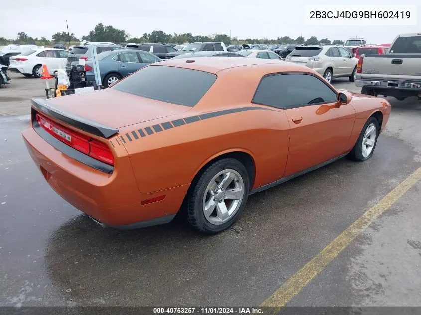 2011 Dodge Challenger VIN: 2B3CJ4DG9BH602419 Lot: 40753257