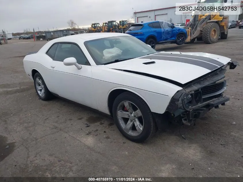 2011 Dodge Challenger VIN: 2B3CJ4DG5BH542753 Lot: 40755970