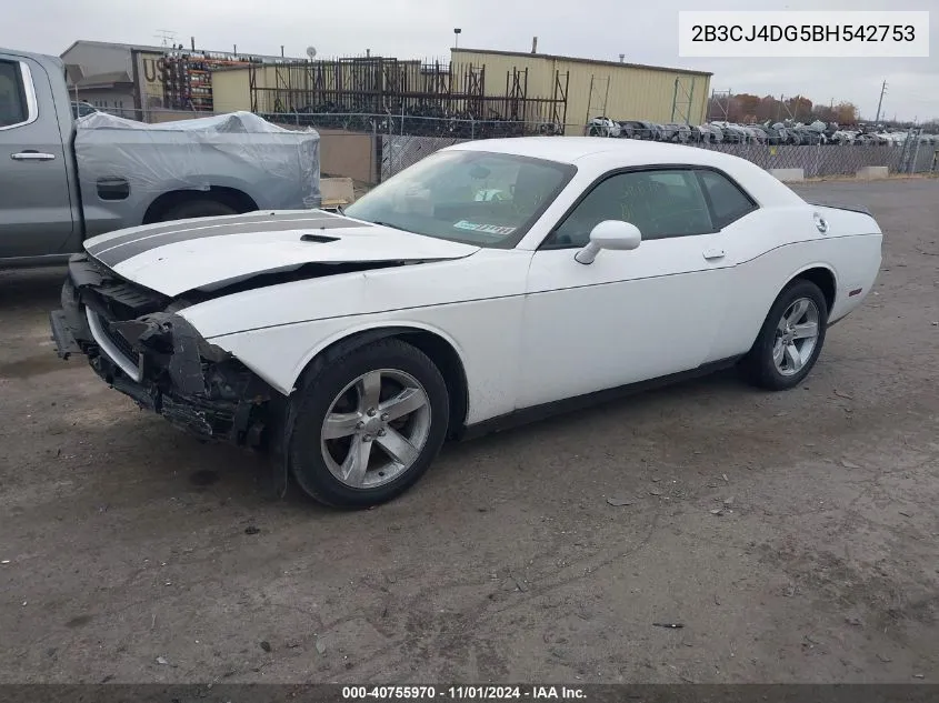 2011 Dodge Challenger VIN: 2B3CJ4DG5BH542753 Lot: 40755970