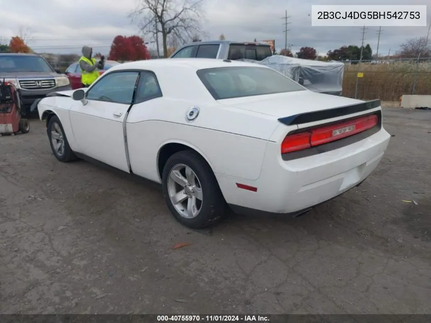 2011 Dodge Challenger VIN: 2B3CJ4DG5BH542753 Lot: 40755970