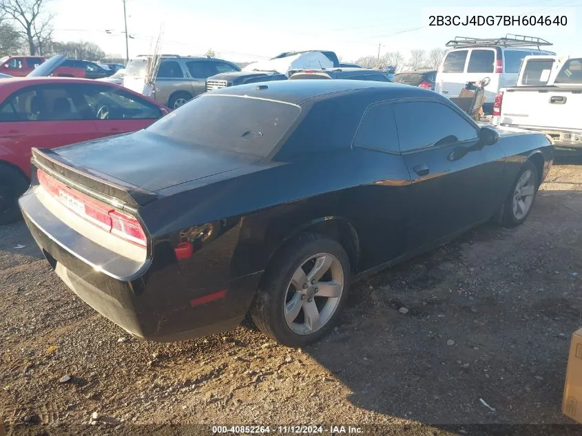 2011 Dodge Challenger VIN: 2B3CJ4DG7BH604640 Lot: 40852264