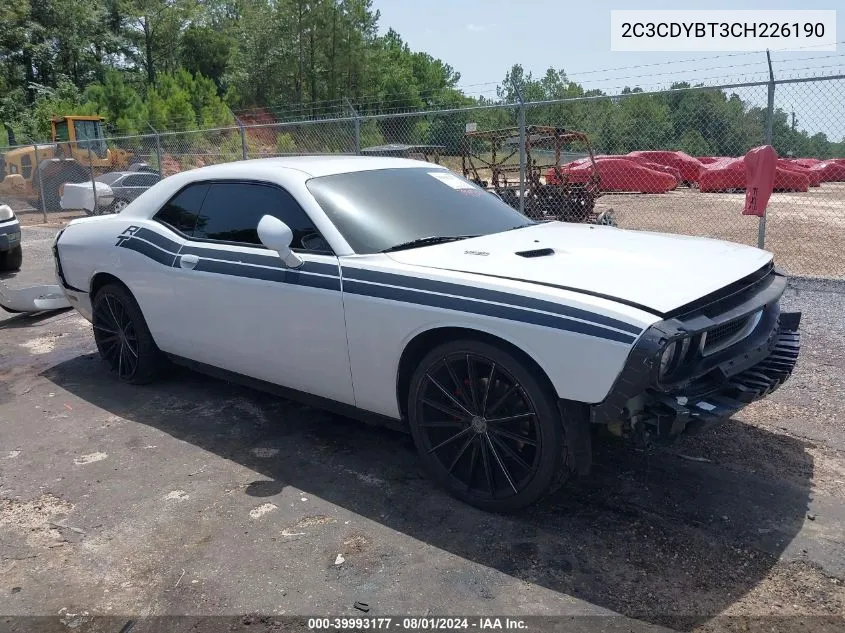 2012 Dodge Challenger R/T VIN: 2C3CDYBT3CH226190 Lot: 39993177