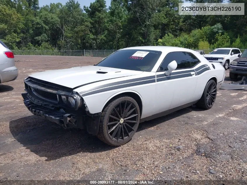 2012 Dodge Challenger R/T VIN: 2C3CDYBT3CH226190 Lot: 39993177