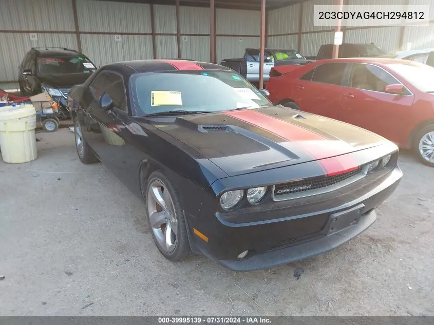 2012 Dodge Challenger Sxt VIN: 2C3CDYAG4CH294812 Lot: 39995139