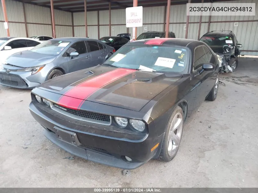 2C3CDYAG4CH294812 2012 Dodge Challenger Sxt