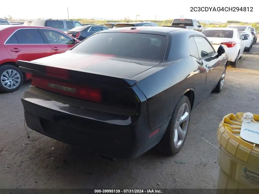 2C3CDYAG4CH294812 2012 Dodge Challenger Sxt