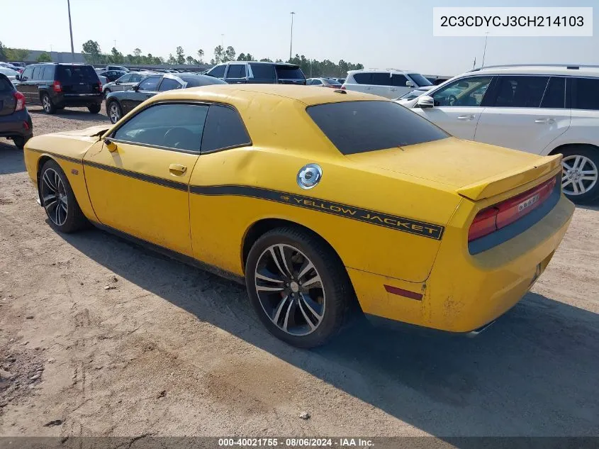 2C3CDYCJ3CH214103 2012 Dodge Challenger Srt8 392