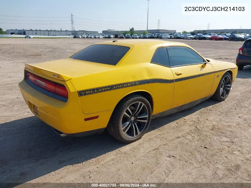 2C3CDYCJ3CH214103 2012 Dodge Challenger Srt8 392