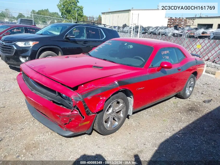 2C3CDYAG0CH161769 2012 Dodge Challenger Sxt