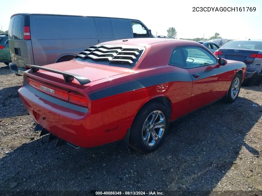 2C3CDYAG0CH161769 2012 Dodge Challenger Sxt