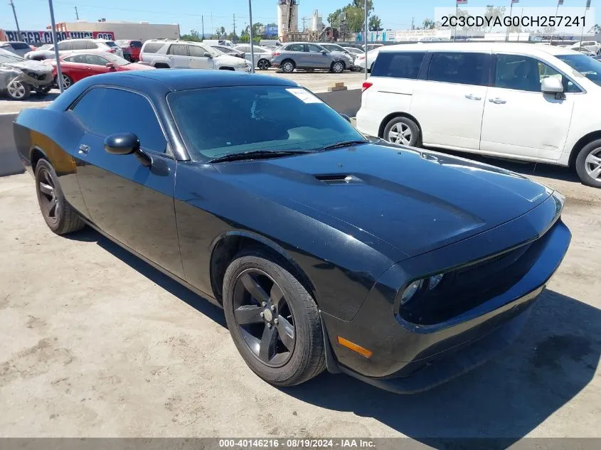 2C3CDYAG0CH257241 2012 Dodge Challenger Sxt