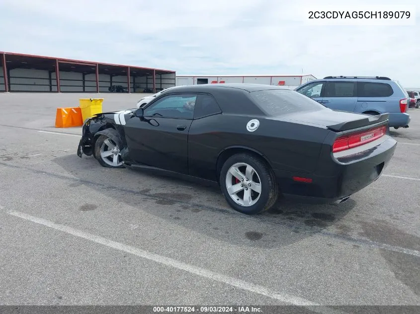 2C3CDYAG5CH189079 2012 Dodge Challenger Sxt