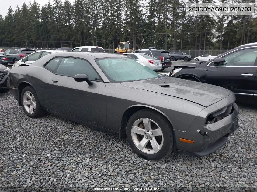 2C3CDYAG9CH208703 2012 Dodge Challenger Sxt