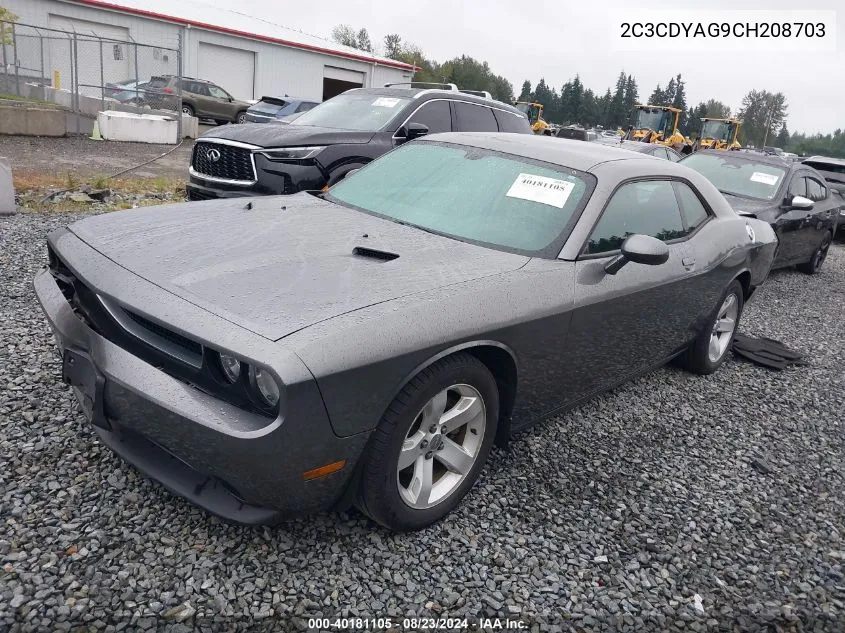 2C3CDYAG9CH208703 2012 Dodge Challenger Sxt