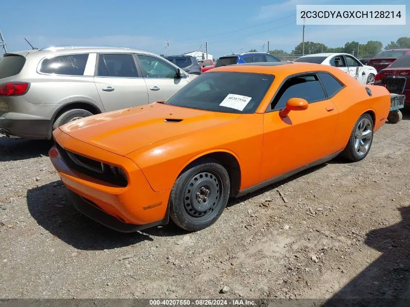 2C3CDYAGXCH128214 2012 Dodge Challenger Sxt