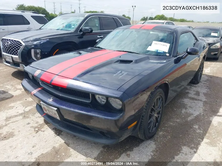 2C3CDYAGXCH186338 2012 Dodge Challenger Sxt