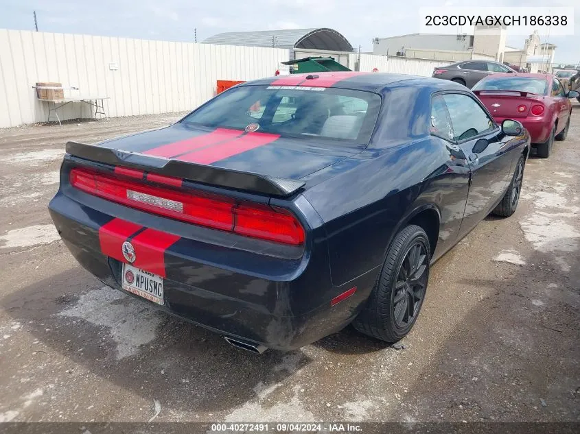 2C3CDYAGXCH186338 2012 Dodge Challenger Sxt