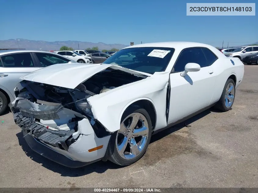 2012 Dodge Challenger R/T VIN: 2C3CDYBT8CH148103 Lot: 40294467