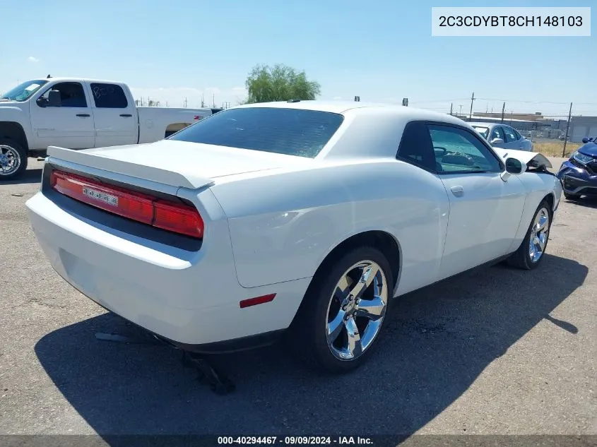 2012 Dodge Challenger R/T VIN: 2C3CDYBT8CH148103 Lot: 40294467