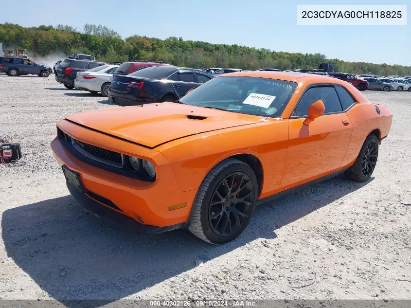 2012 Dodge Challenger Sxt VIN: 2C3CDYAG0CH118825 Lot: 40302126