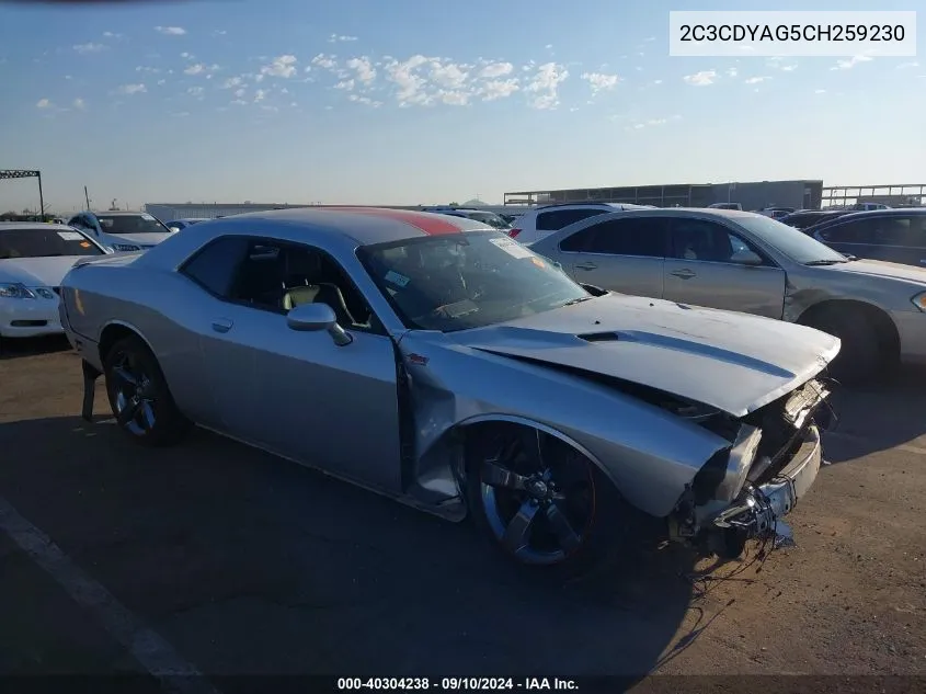 2C3CDYAG5CH259230 2012 Dodge Challenger Sxt